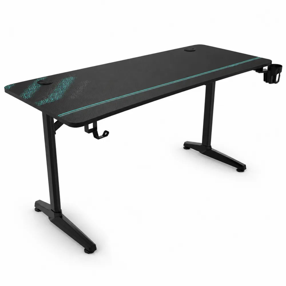 Bureau de gaming en métal et MDF avec gestion de câbles