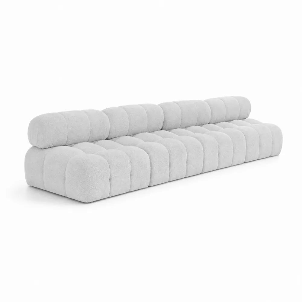 Canapé en tissu peluche Gris Clair