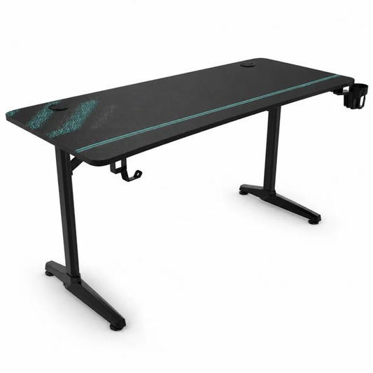 Bureau de gaming en métal et MDF avec gestion de câbles