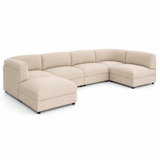 Canapé d'angle en tissu Beige